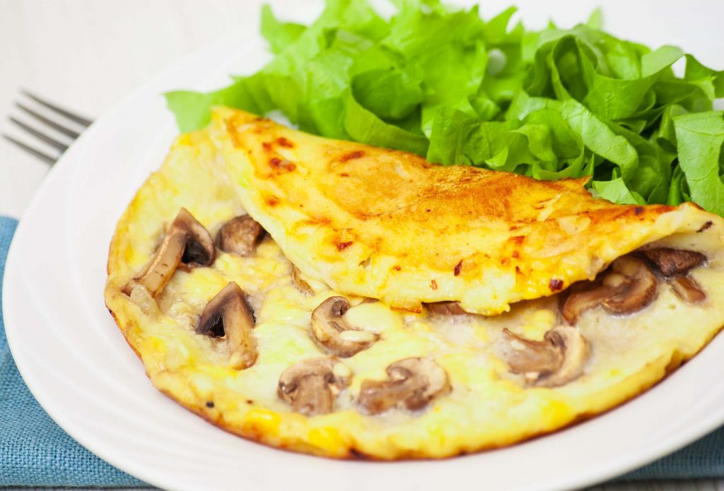 diyet mantarlı omlet