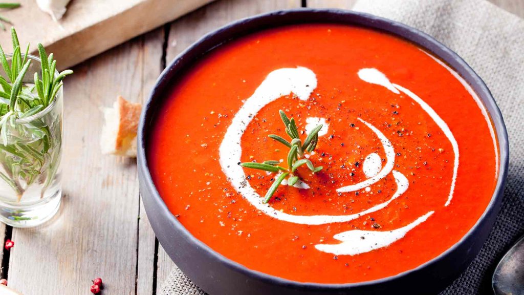kremalı közlenmiş domates çorbası
