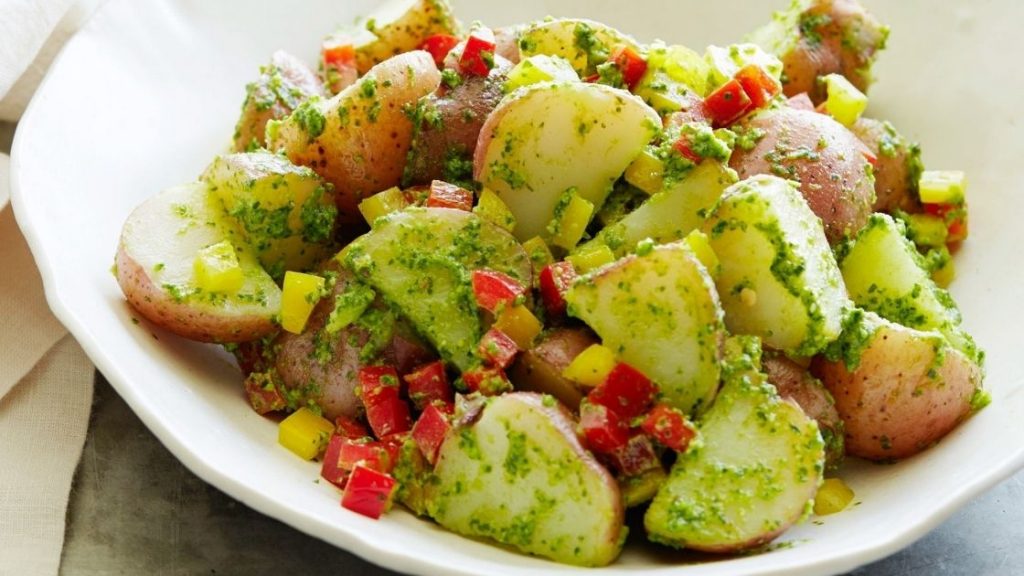 pesto soslu patates salatası